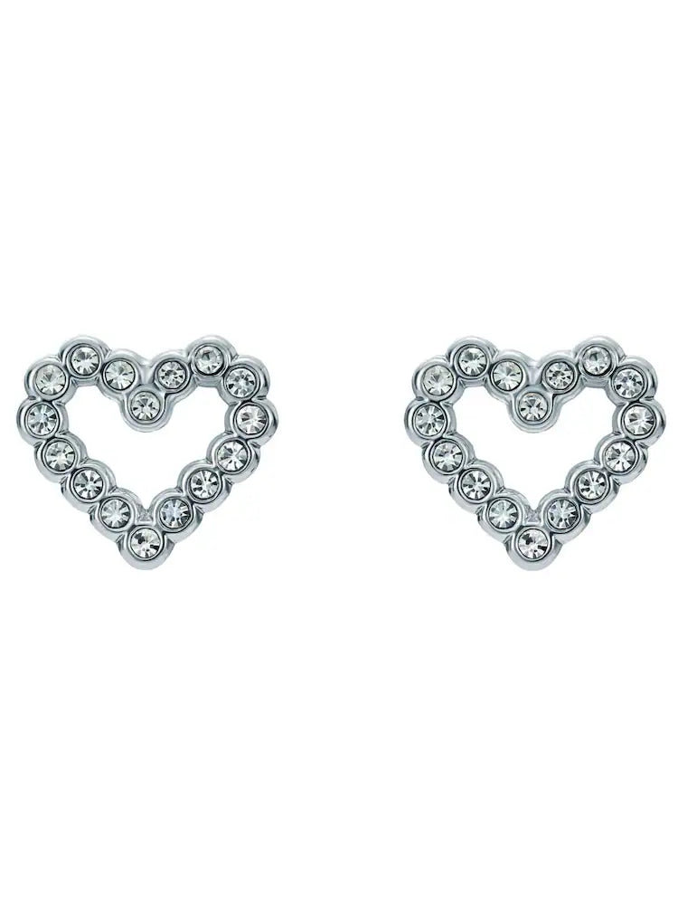 Amorina Crystal Halo Heart Stud Earrings