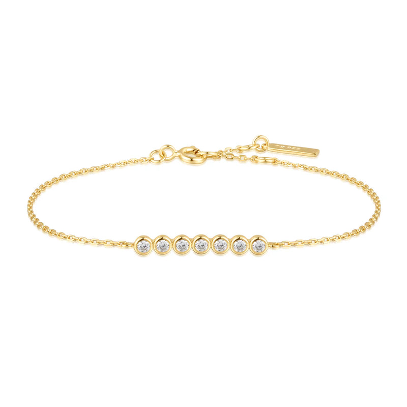 Gold Bezel Set Bracelet