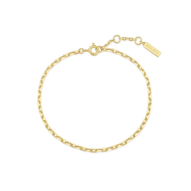 Zoom Gold Paper Clip Chain Bracelet