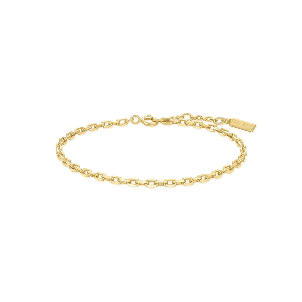 Zoom Gold Paper Clip Chain Bracelet