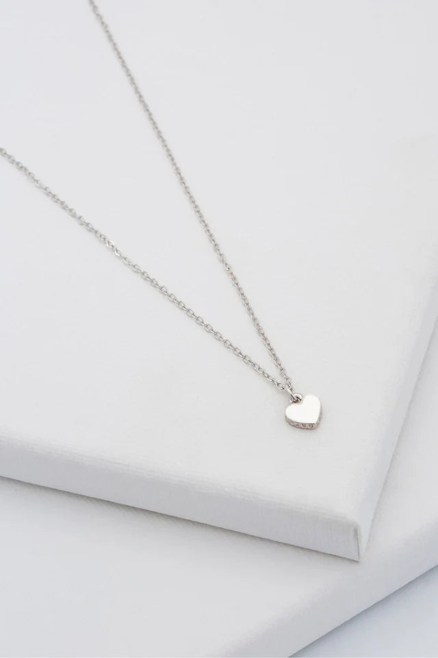 Hara Tiny Heart Pendant Necklace Silver Tone