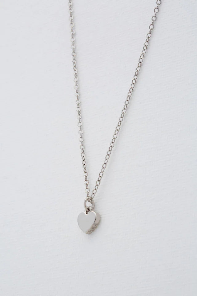 Hara Tiny Heart Pendant Necklace Silver Tone