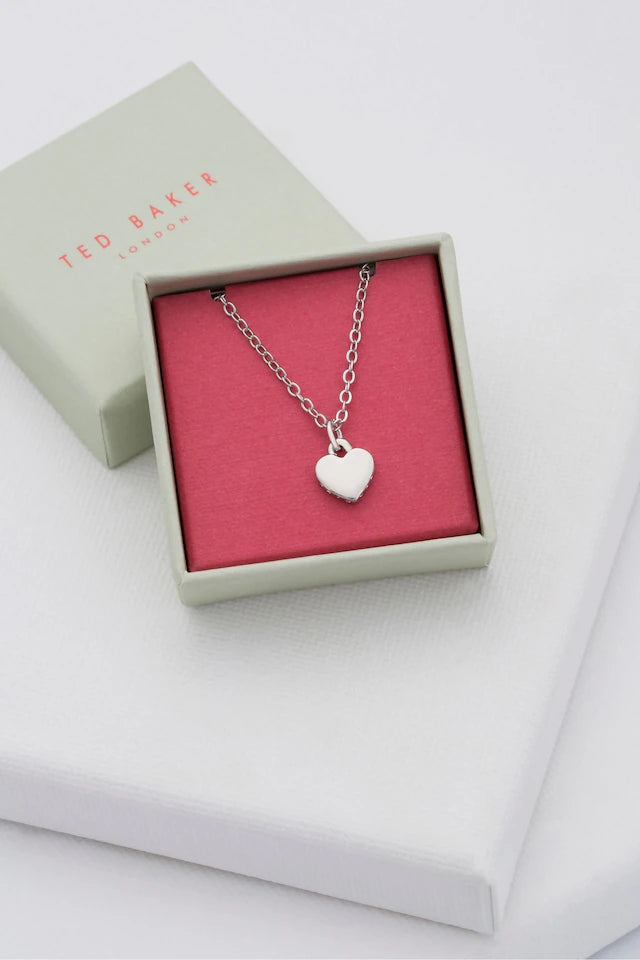 Hara Tiny Heart Pendant Necklace Silver Tone