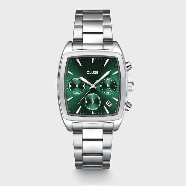 Quartaut Chrono Watch Steel, Green, Silver Colour