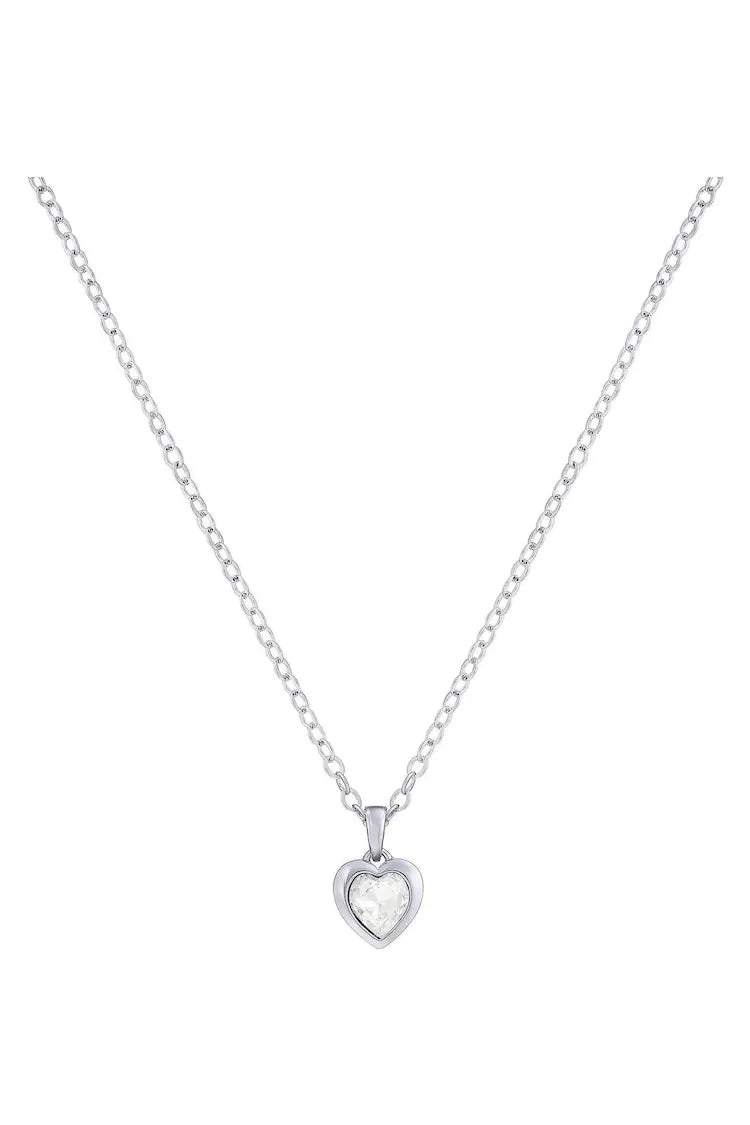 Hannela: Crystal Heart Pendant Silver/crystal