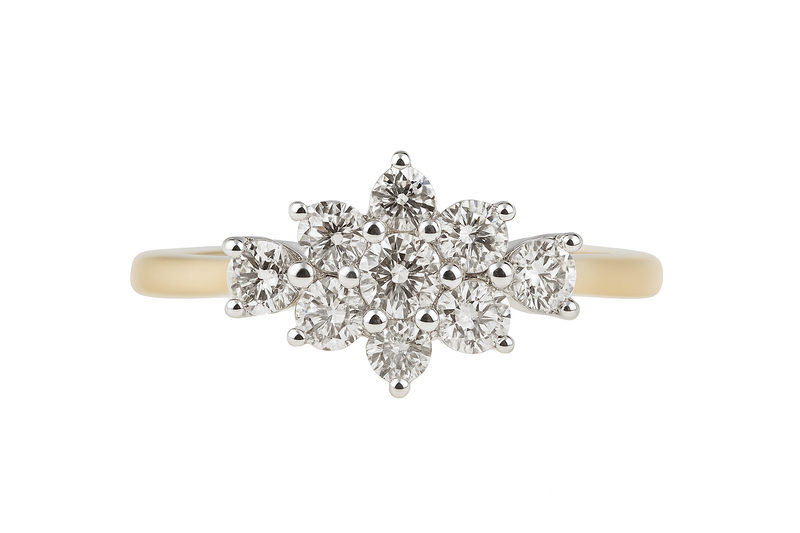 Floral Design Diamond Cluster