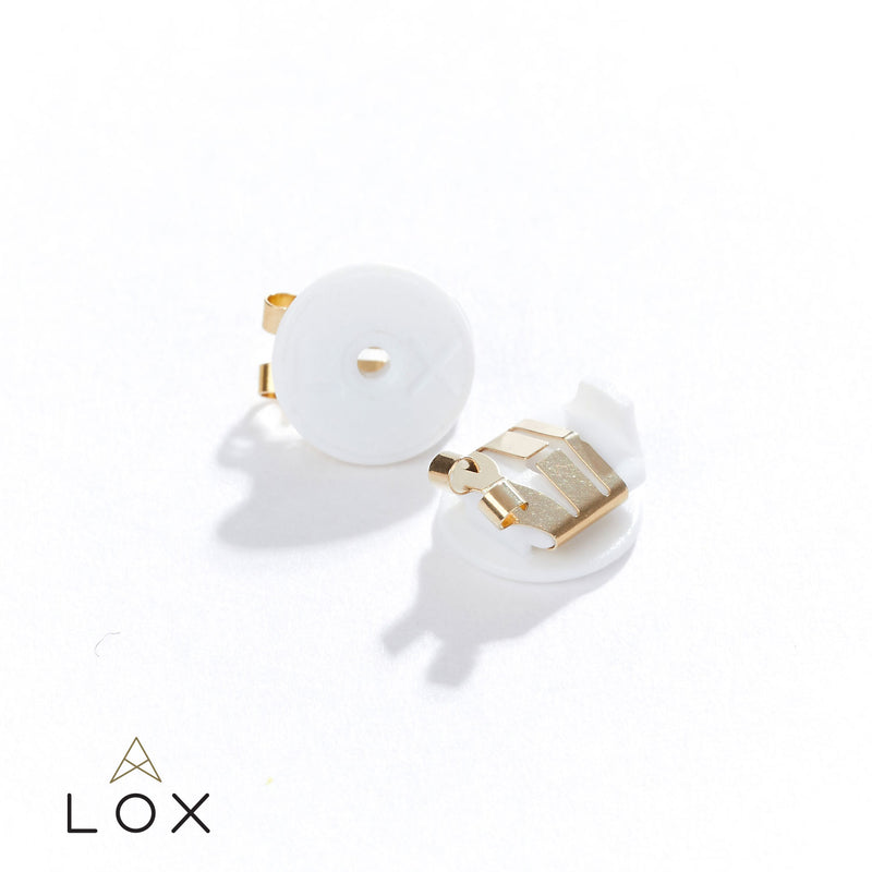 Lox Gold tone Locking Earring Backs Butterfly Fittings Anti-Allergy Backs