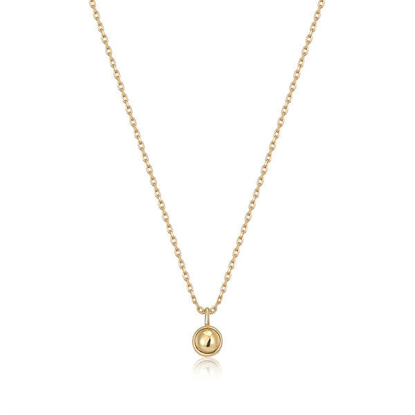 Gold Orb Drop Pendant Necklace