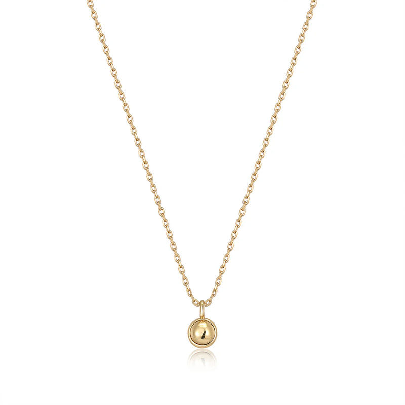 Gold Orb Drop Pendant Necklace