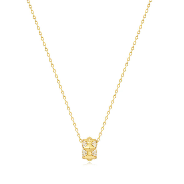 Gold Geometric Sparkle Pendant Necklace