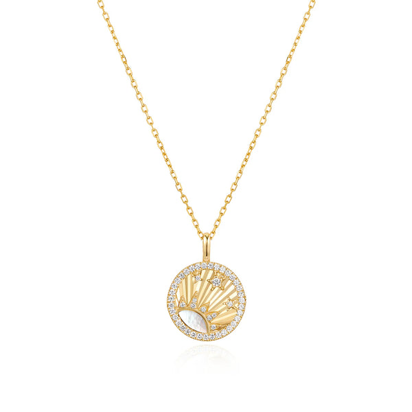 Gold Shiny Sun Star Necklace