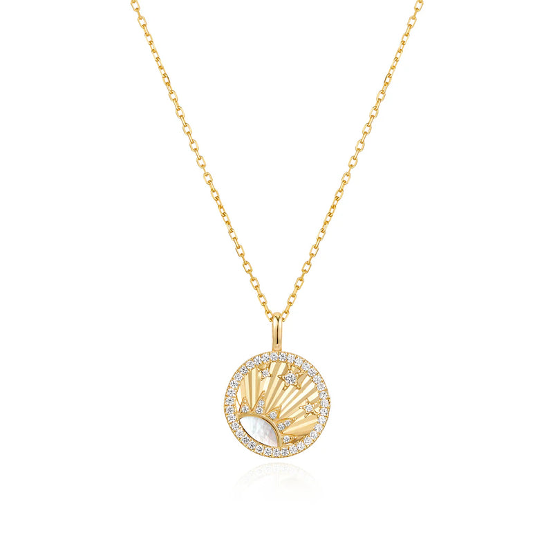 Gold Shiny Sun Star Necklace