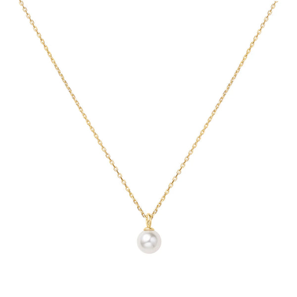 Gold Pearl Drop Pendant Necklace