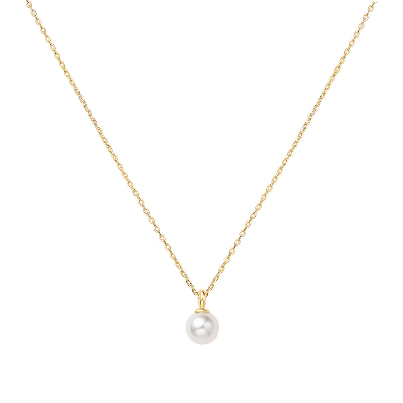 Gold Pearl Drop Pendant Necklace