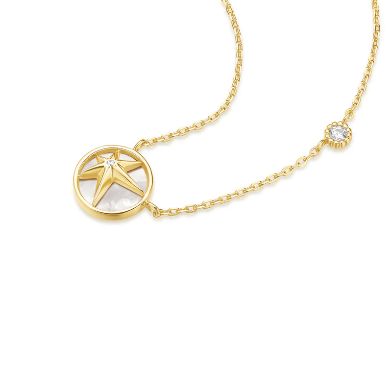 Gold Starry Mother of Pearl Necklace