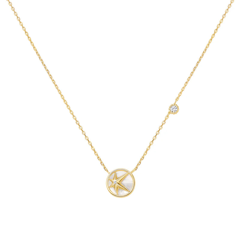 Gold Starry Mother of Pearl Necklace