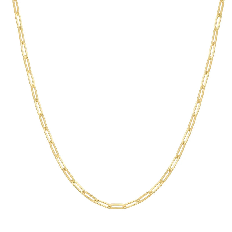 Gold Paper Clip Chain Necklace