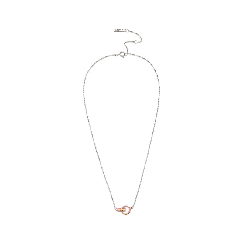 Classics Silver & Rose Gold Interlink Necklace
