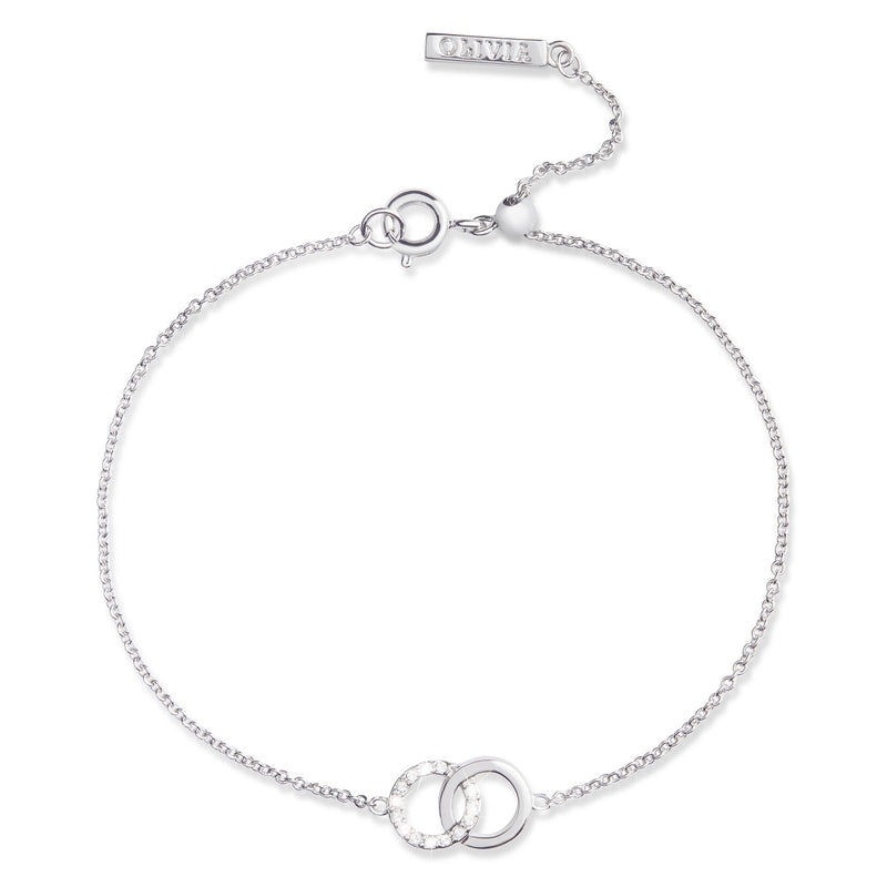 Bejewelled Classics Interlink Chain Bracelet Silver