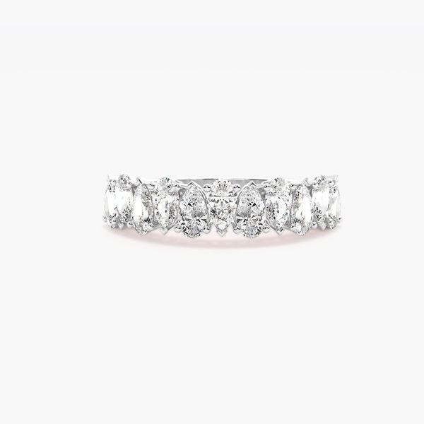 9 Stone Pear Cut Diamond Band