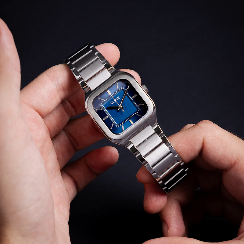 Quadrus Watch Steel, Blue, Silver Colour