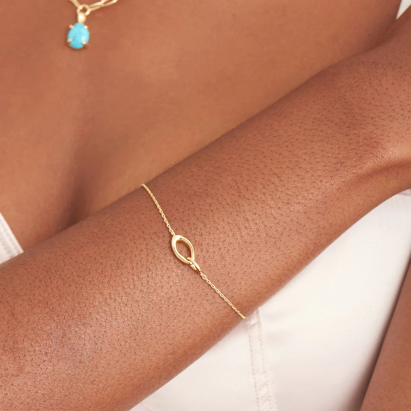 Gold Wave Link Bracelet