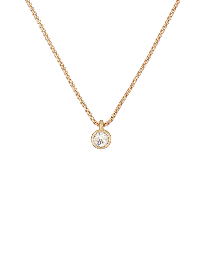 Sininaa Gold Tone Crystal Pendant Necklace