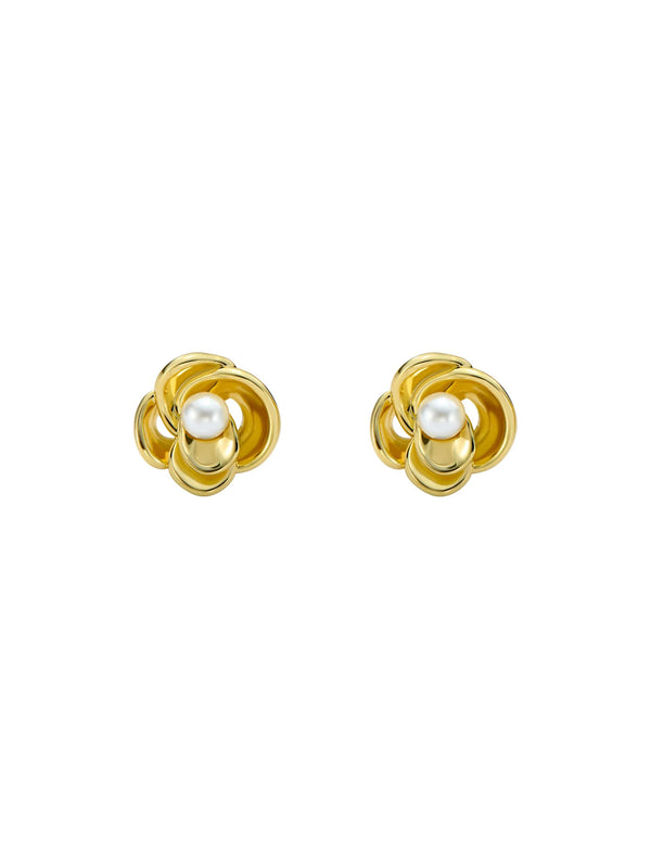 Flo Pearl Flower Stud Earrings