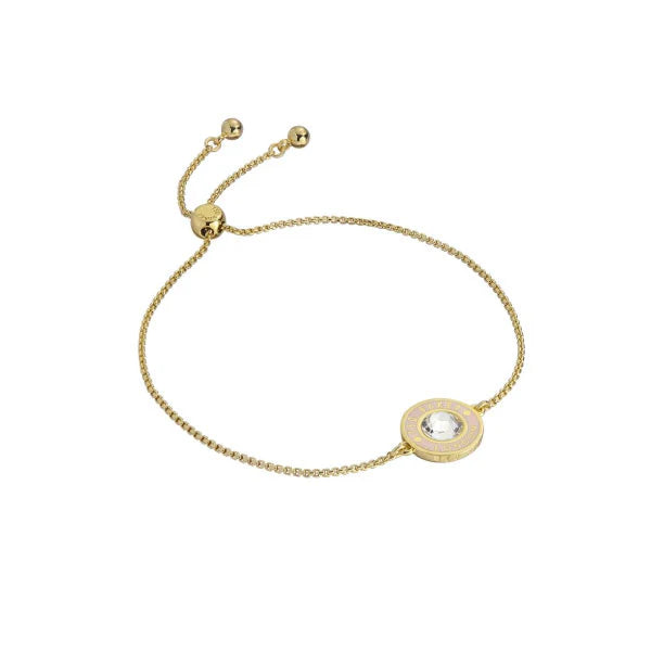 Cherla Gold Tone Pink Button Adjustable Bracelet