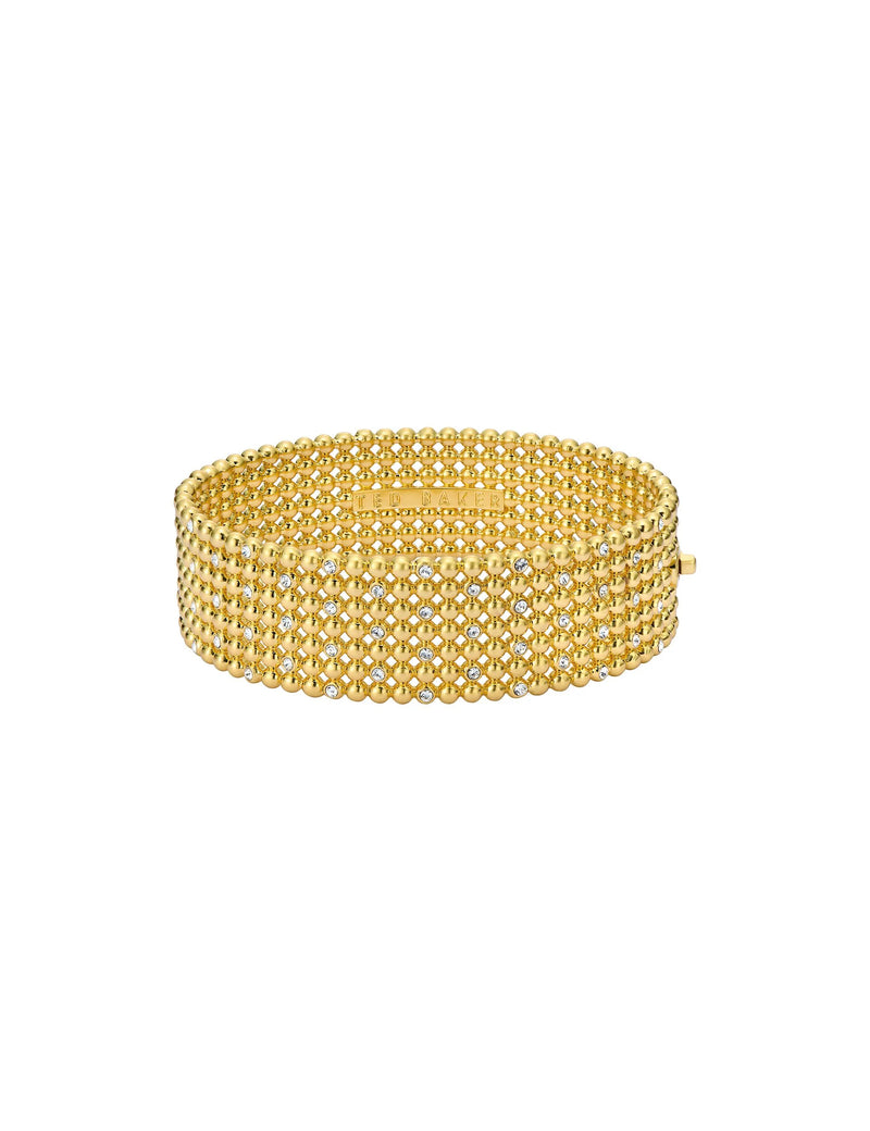 Bobbi Crystal Detail Wide Bobble Bangle Gold Tone