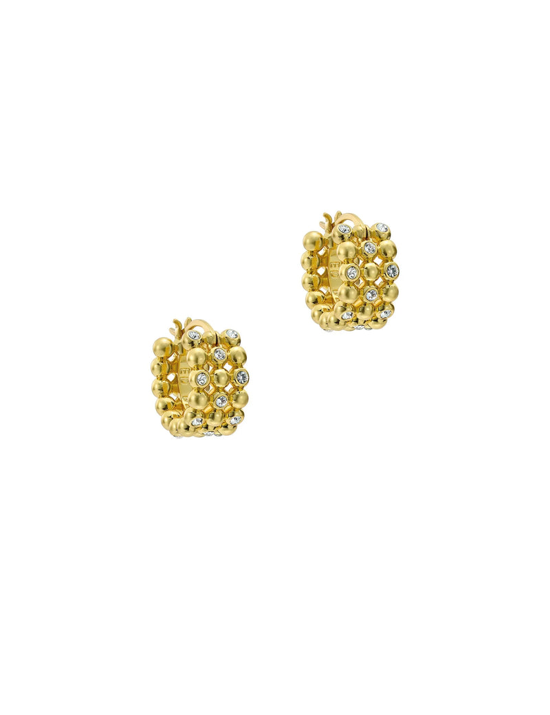 Bonny Crystal Bobble Small Hoop Earrings, Gold Tone