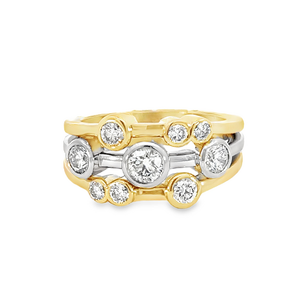 Two Tone Diamond Bubble Ring