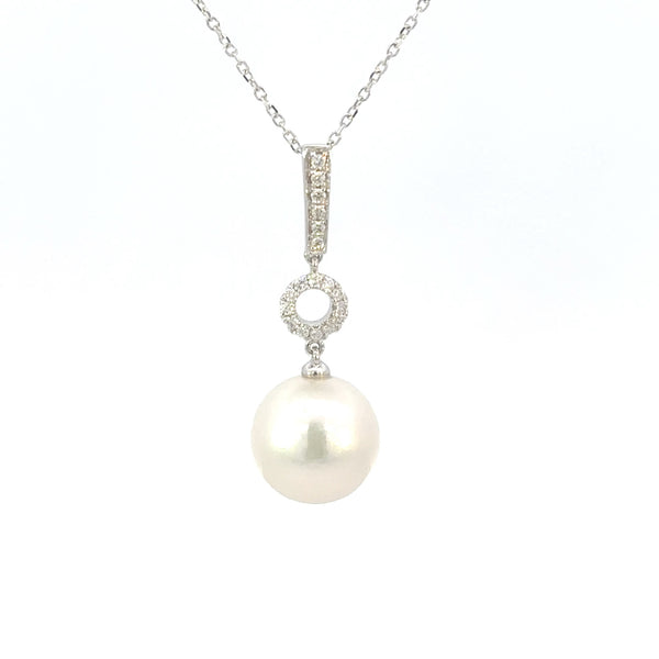 Akoya Pearl & Diamond Circular Pendant