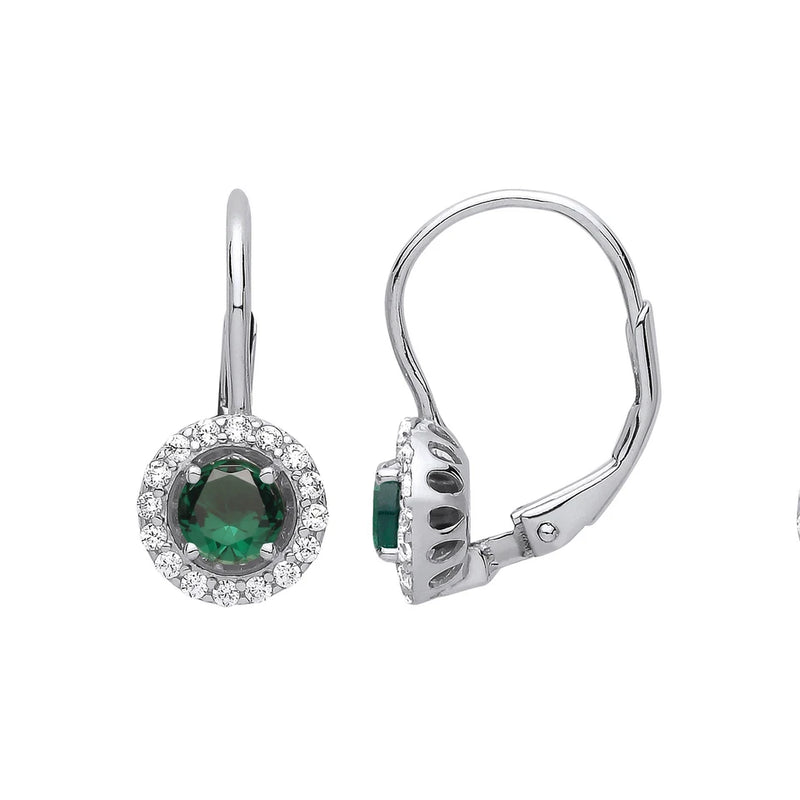 Green Circle of Sparkle Drop Earrings