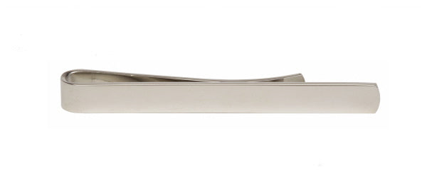 Plain Polished Rhodium Plated Tie Slide