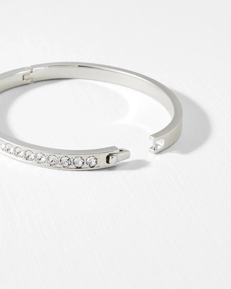 Ted Baker Clemara: Hinge Crystal Bangle Silver Crystal/aurore