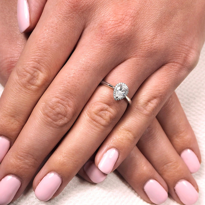 Brown & Newirth Cordelia Pear Diamond Platinum Engagement Ring