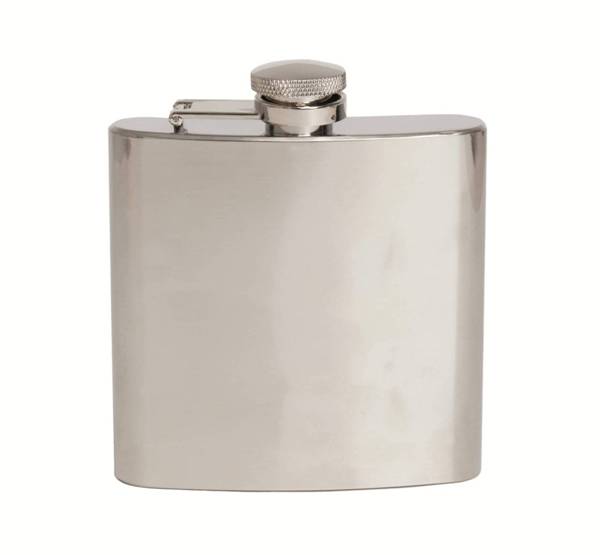 Plain Brushed Stainless Steel Hip Flask