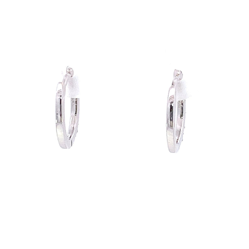 9ct White Gold 0.14ct Diamond Huggie Earrings