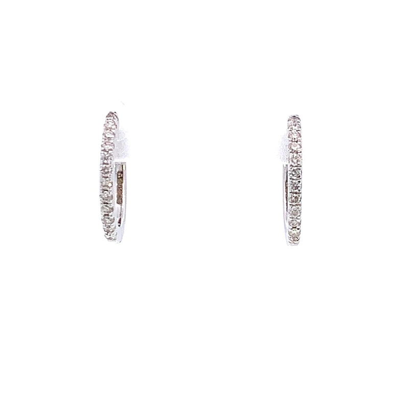 9ct White Gold 0.14ct Diamond Huggie Earrings