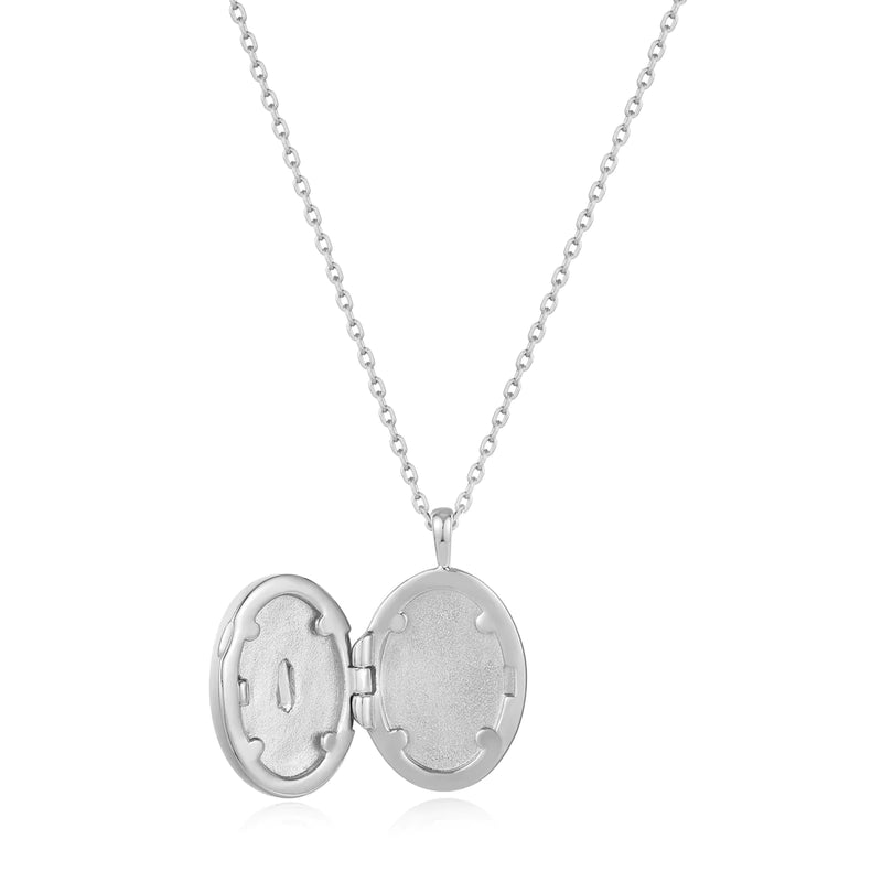 Silver Locket Pendant Necklace
