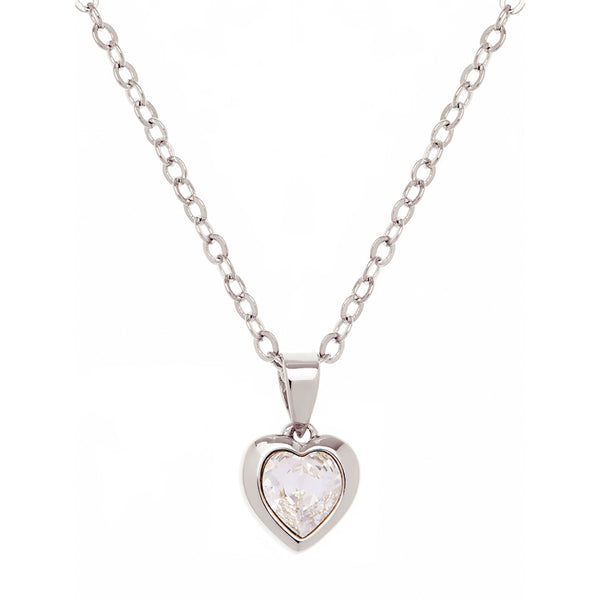 Hannela: Swarovski Crystal Heart Pendant Silver/crystal